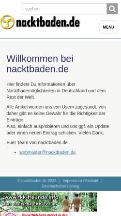 Vorschau der mobilen Webseite www.nacktbaden.de, Nacktbaden.de