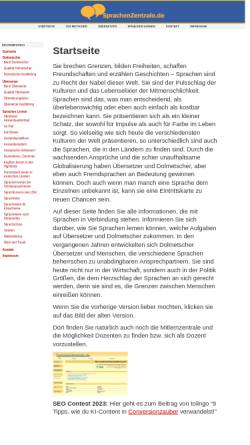 Vorschau der mobilen Webseite www.sprachenzentrale.de, Sprachenzentrale.de - Bernd Ruge