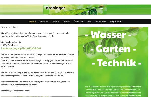 Vorschau von www.drebinger.eu, Drebinger Gartentechnik, Inh. B. Thorwart