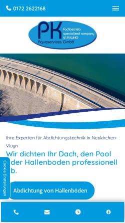 Vorschau der mobilen Webseite www.pk-aquaservices.de, PK Aquaservices Neukirchen-Vluyn