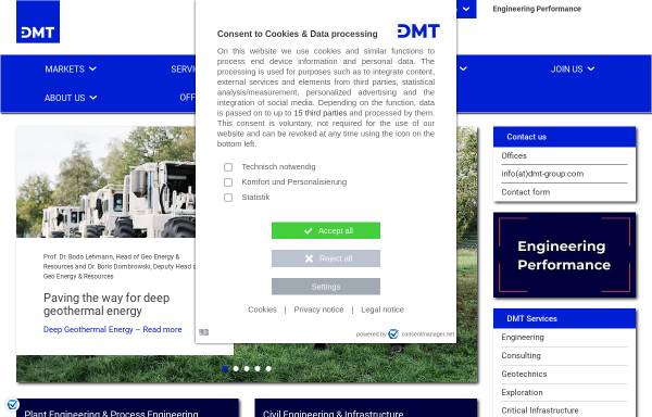 Vorschau von www.dmt.de, DMT GmbH & Co. KG