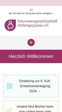 Vorschau der mobilen Webseite www.arthrogryposis.de, Arthrogryposis