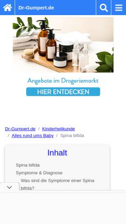 Vorschau der mobilen Webseite www.dr-gumpert.de, Spina bifida