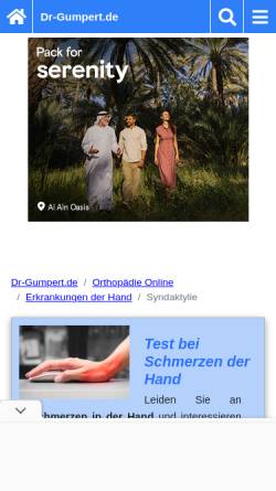 Vorschau der mobilen Webseite www.dr-gumpert.de, Syndaktylie
