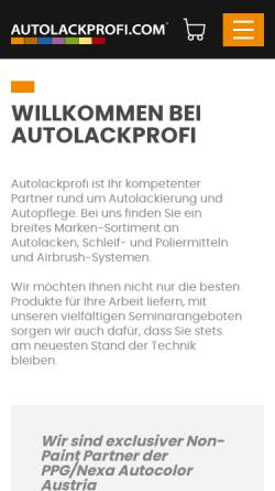 Vorschau der mobilen Webseite www.autolackprofi.com, Autolackprofi, Wolfgang GesmbH