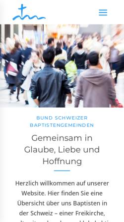 Vorschau der mobilen Webseite www.baptisten.ch, Bund der Baptisten-Gemeinden in der Schweiz