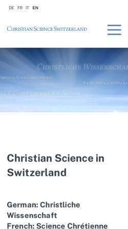 Vorschau der mobilen Webseite www.christianscience.ch, Die Christliche Wissenschaft in der Schweiz