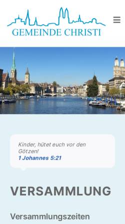 Vorschau der mobilen Webseite www.gemeinde-christi.ch, Gemeinden Christi Schweiz