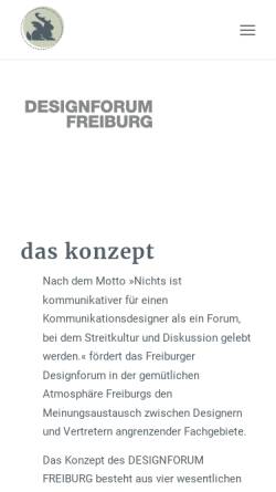 Vorschau der mobilen Webseite www.designforum-freiburg.de, Designforum Freiburg