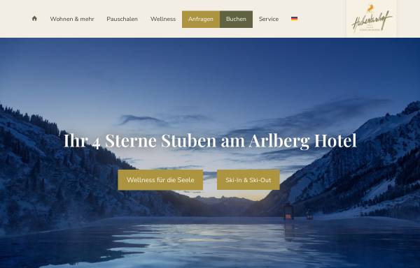 Vorschau von www.hubertushof-arlberg.at, Hotel Hubertushof