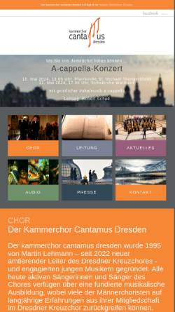 Vorschau der mobilen Webseite cantamus-dresden.de, Cantamus Dresden e.V.
