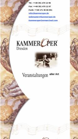Vorschau der mobilen Webseite www.kammeroper.de, Kammeroper