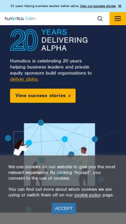 Vorschau der mobilen Webseite www.humatica.biz, Humαtica AG