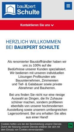 Vorschau der mobilen Webseite www.bauzentrum-schulte.de, Bauzentrum-Schulte GmbH & Co. KG