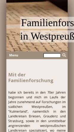 Vorschau der mobilen Webseite www.westpreussen.de, Familienforschung in Westpreußen