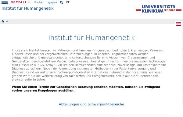 Vorschau von humangenetik.uniklinik-freiburg.de, Institut für Humangenetik und Anthropologie