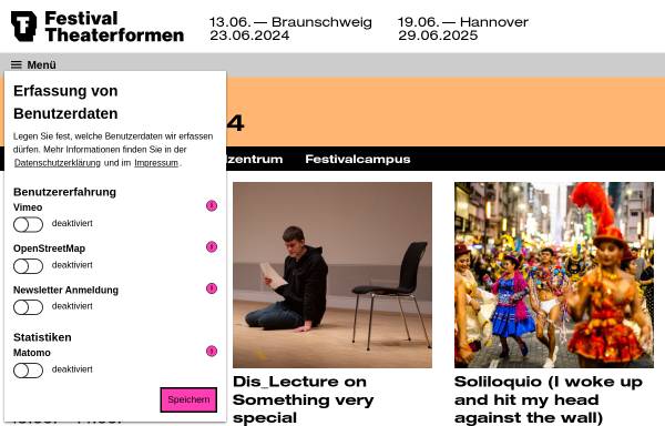 Vorschau von www.theaterformen.de, Festival Theaterformen