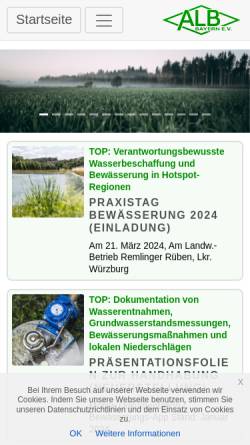 Vorschau der mobilen Webseite www.alb-bayern.de, Arbeitsgemeinschaft für landwirtschaftliches Bauwesen in Bayern e.V.