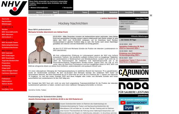 Vorschau von www.nhvhockey.de, Niedersächsischer Hockey-Verband