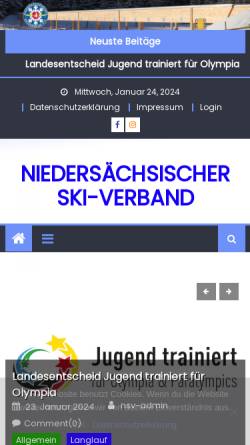 Vorschau der mobilen Webseite xn--niederschsischer-skiverband-hkc.de, Niedersächsischer Skiverband e.V.