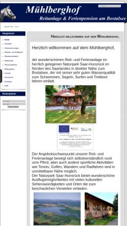 Vorschau der mobilen Webseite www.muehlberghof-bostalsee.de, Reit- und Ferienparadies Mühlberghof