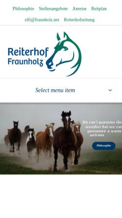 Vorschau der mobilen Webseite www.reiterhof-fraunholz.de, Reiterhof Fraunholz
