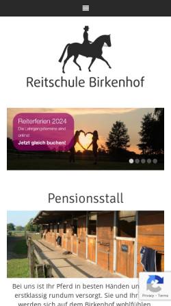 Vorschau der mobilen Webseite reitschule-birkenhof.de, Reitschule Birkenhof