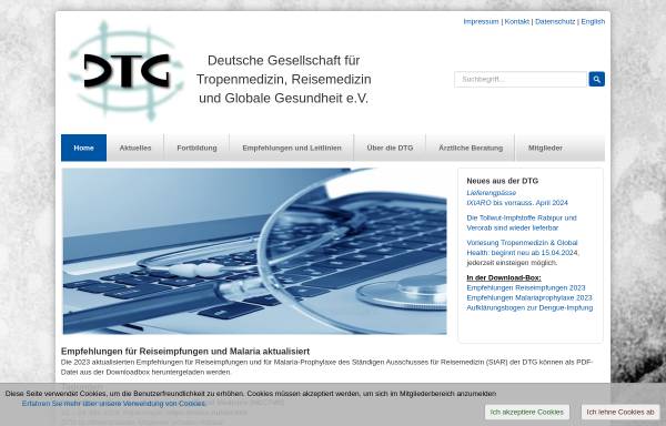 Vorschau von dtg.org, Deutsche Gesellschaft für Tropenmedizin und Internationale Gesundheit (DTG)