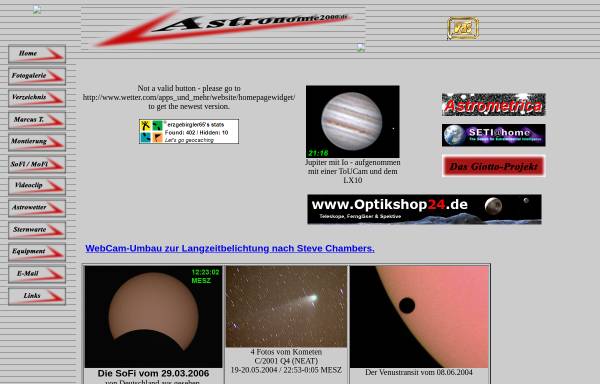 Vorschau von www.astronomie2000.de, Astronomie [astronomie2000.de]