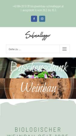 Vorschau der mobilen Webseite www.weinbau-schmallegger.at, Weinbau Schmallegger