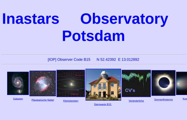 Inastarsobservatory Potsdam (IOP)