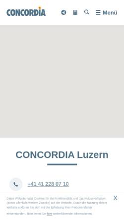 Vorschau der mobilen Webseite www.concordia.ch, Concordia Versicherung