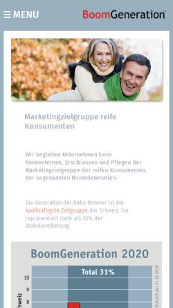 Vorschau der mobilen Webseite www.boomgeneration.ch, BoomLab GmbH