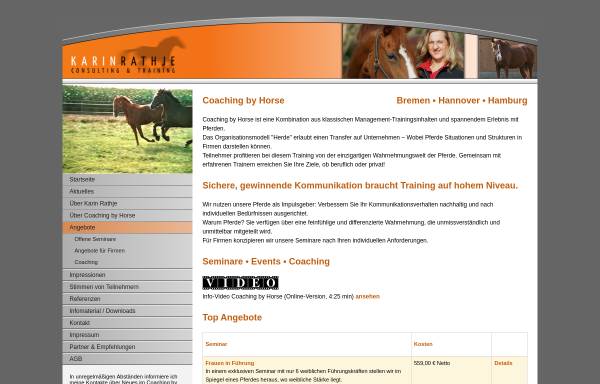 Vorschau von www.coaching-by-horse.de, Coaching by Horse - Karin Rathje