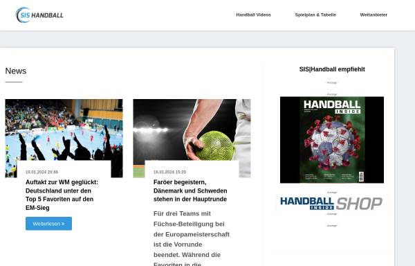 Vorschau von www.sis-handball.de, SIS-Handball