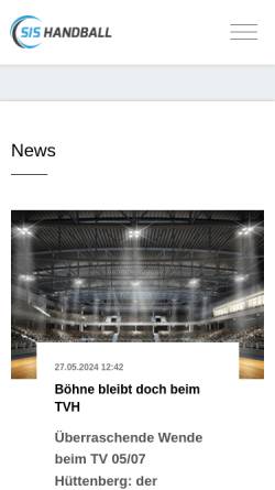 Vorschau der mobilen Webseite www.sis-handball.de, SIS-Handball