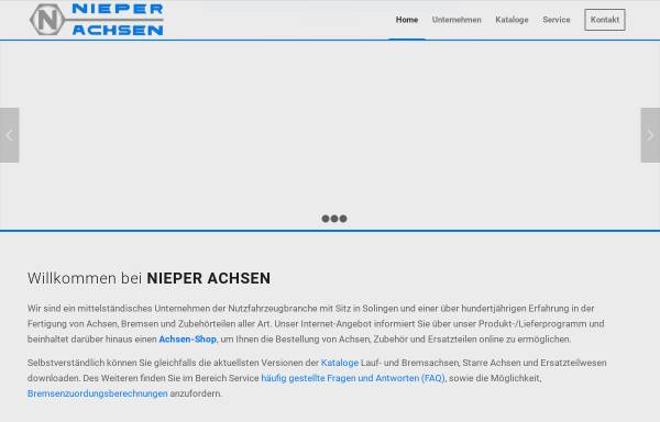 Vorschau von www.nieper-achsen.de, H.&F. Nieper GmbH & Co. Achsenfabrik Solingen