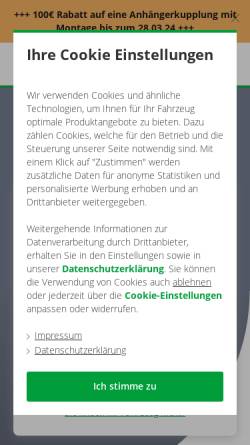 Vorschau der mobilen Webseite www.kupplung.de, Rameder Anhängerkupplungen und Autoteile GmbH & Co. KG