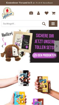 Vorschau der mobilen Webseite www.halloren.de, Halloren Schokoladenfabrik GmbH