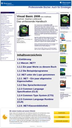 Vorschau der mobilen Webseite openbook.galileocomputing.de, Visual Basic 2005