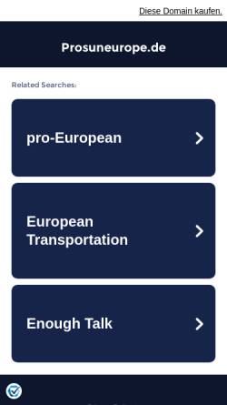 Vorschau der mobilen Webseite www.prosuneurope.de, Pro Sun Europe GmbH