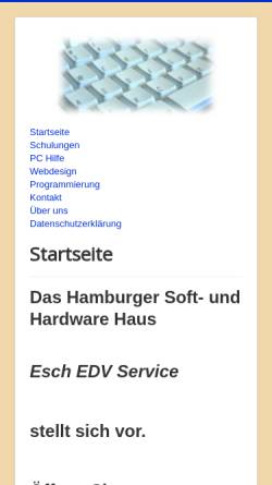 Vorschau der mobilen Webseite www.esch-edv.de, Esch EDV Service