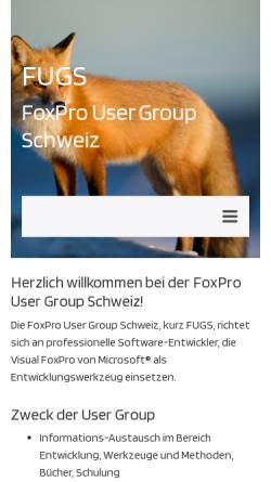 Vorschau der mobilen Webseite www.fugs.ch, Schweizer FoxPro User Group