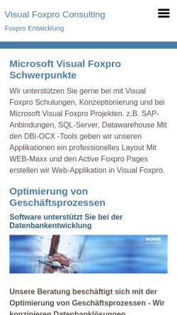 Vorschau der mobilen Webseite www.vfp-consulting.de, Visual Foxpro Consulting