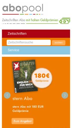 Vorschau der mobilen Webseite www.abopool.de, Abopool | ae abo GmbH & Co. KG