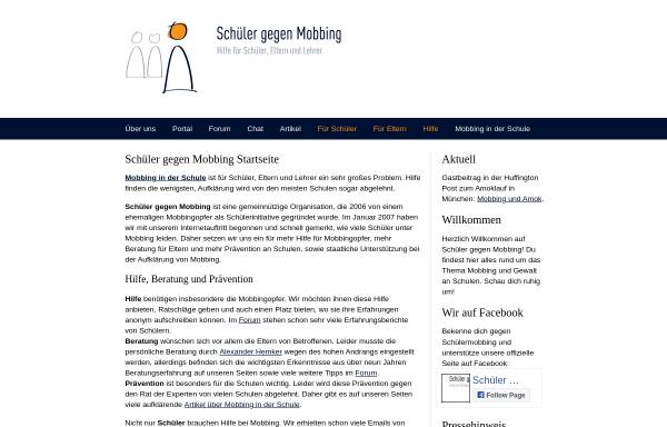 Vorschau von www.schueler-gegen-mobbing.de, Schüler gegen Mobbing