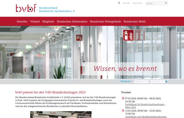 Vorschau von www.bvbf-brandschutz.de, Bundesverband Brandschutz-Fachbetriebe e.V.