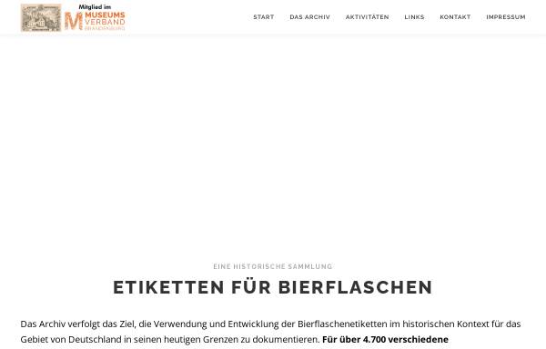 Vorschau von www.speer-fuchs.de, Dokumentation Deutscher Bieretiketten
