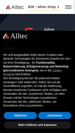 Vorschau der mobilen Webseite www.alltec.biz, Alltec GmbH