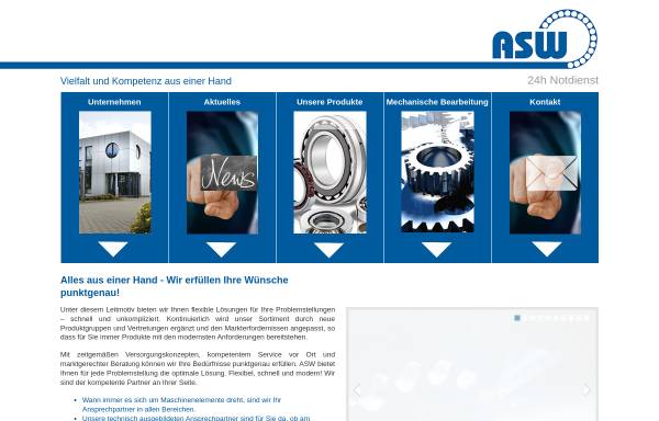 Vorschau von www.asw-bautzen.com, ASW Wälzlager und Antriebstechnik GmbH